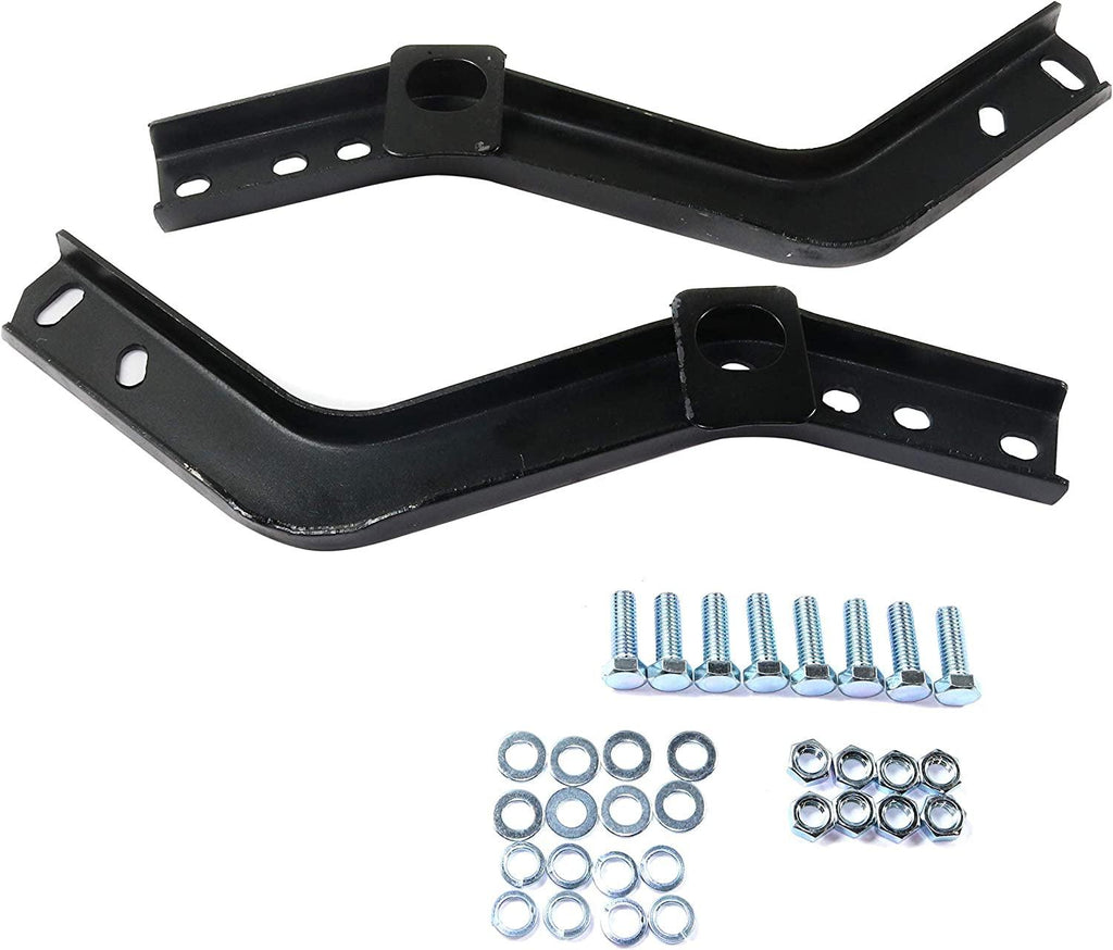 Evan-Fischer Aftermarket Step Bumper Compatible with 1989-1995 Toyota Pickup Powdercoated Black Steel with Mounting Bracket(S)