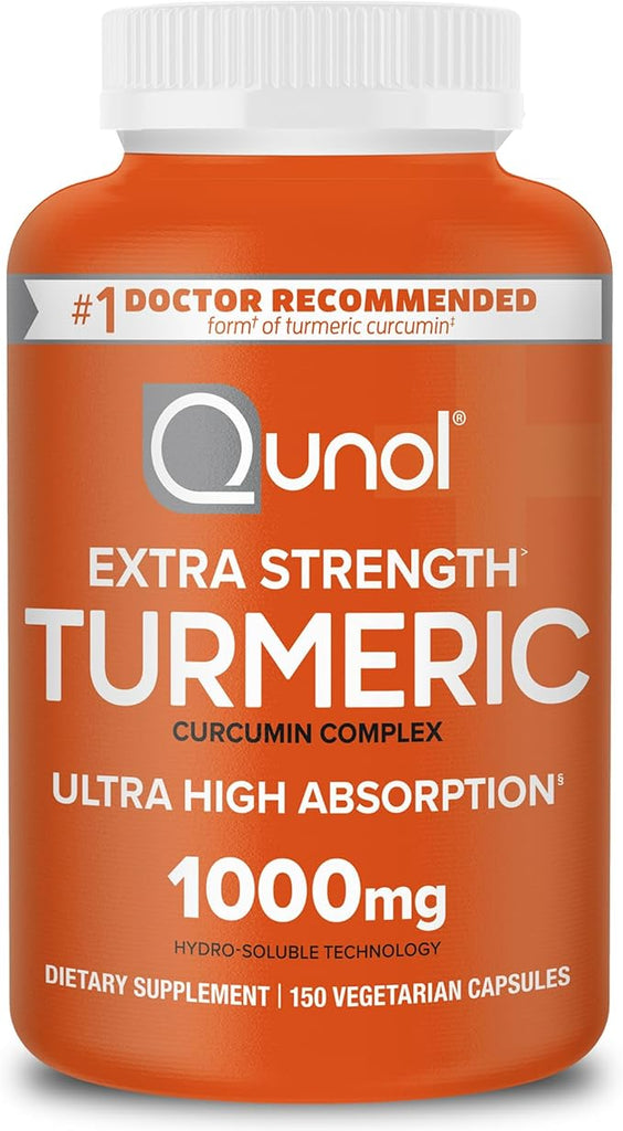 Qunol Turmeric Curcumin Supplement, Turmeric 1000mg with Ultra High Absorption, Joint Support Supplement, Extra Strength Turmeric Capsules, 150 Count (Pack of 1)