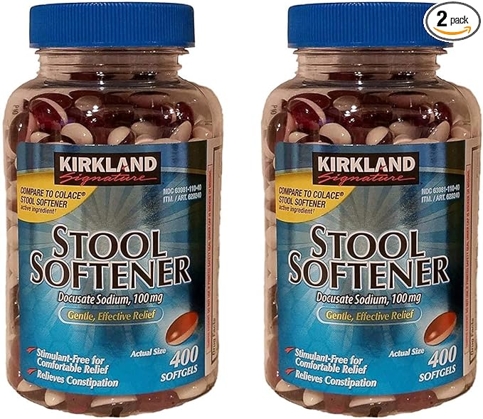 Kirkland Signature Stool Softener 100 mg., 400 Softgels (2 Pack)