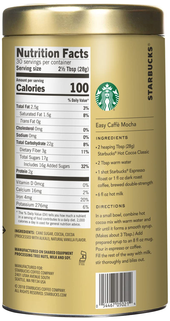 Starbucks Classic Hot Cocoa, 30 Ounce (Pack of 2)