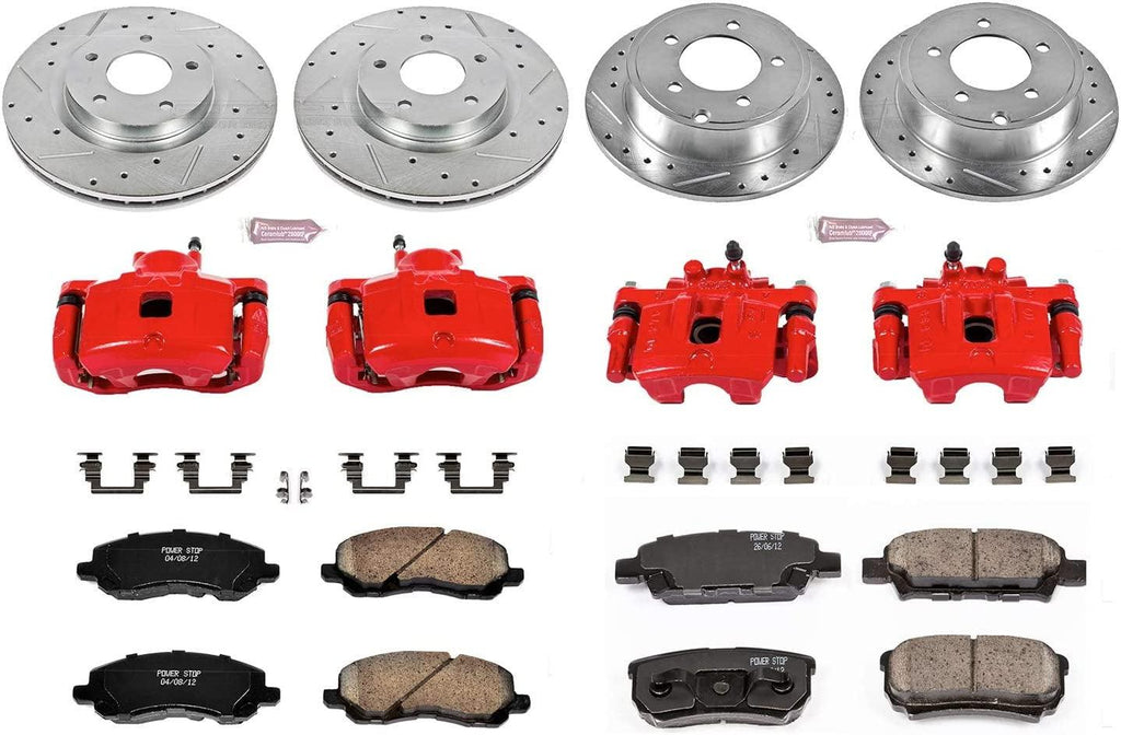 KC2840 Z23 Evolution Sport 1-Click Brake Kit with Powder Coated Calipers (Brake Pads, Drilled/Slotted Rotors)
