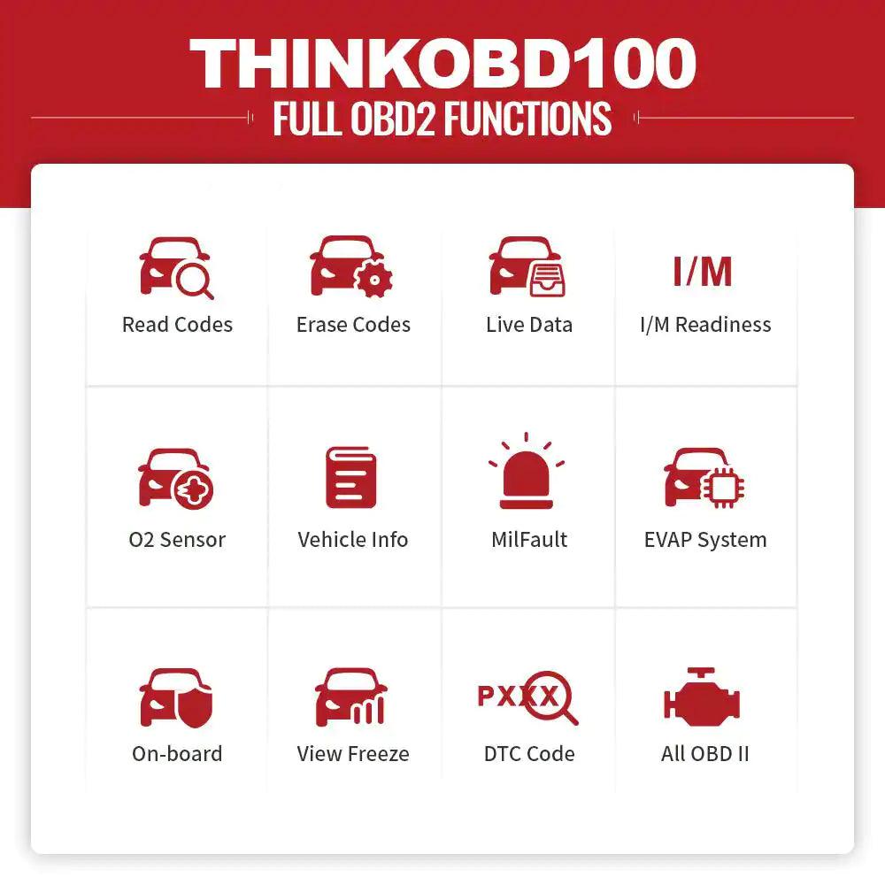Thinkobd 100 OBDII Code Reader/Eraser with Full 10-Mode Functionality