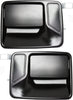 Rear Exterior Door Handle Compatible with 1999-2016 Ford F-250 Super Duty/F-350 Super Duty Smooth Black, Set of 2, Driver and Passenger Side