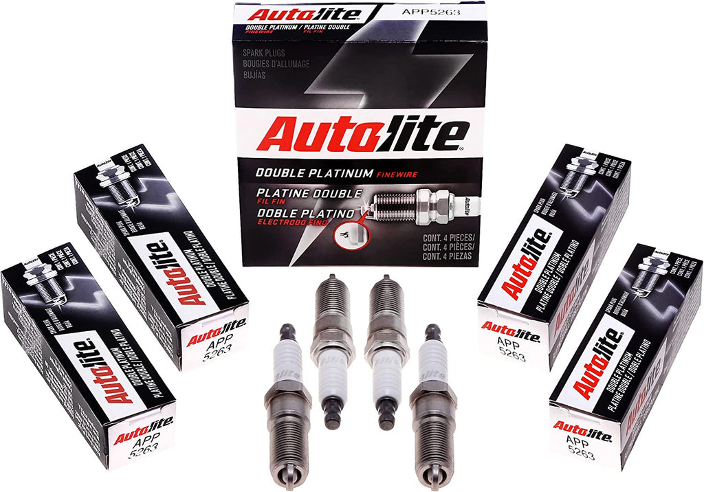 Autolite APP5263 Double Platinum Automotive Replacement Spark Plugs (4 Pack)