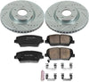 K6764 Front Z23 Carbon Fiber Brake Pads with Drilled & Slotted Brake Rotors Kit