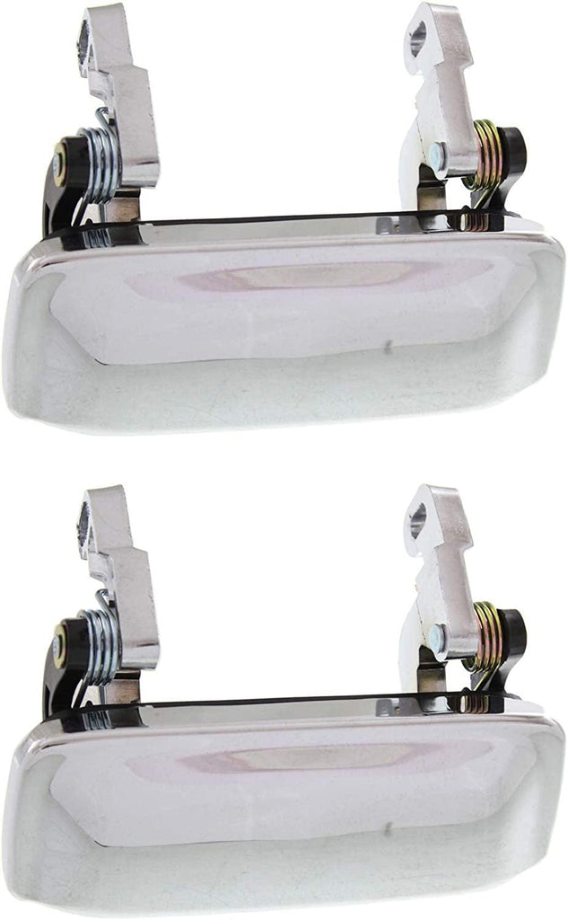 Front Door Handle Compatible with 2001-2011 Ford Ranger Outer All Chrome Metal Passenger and Driver Side