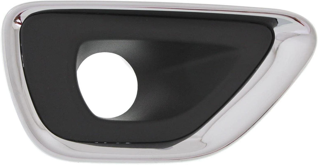 Front, Driver and Passenger Side Fog Light Trim Set of 2 Compatible with 2014-2016 Jeep Grand Cherokee Black, with Chrome Trim, Laredo, Limited, Overland, Summit Models, Black and Chrome