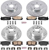 K2822 Front and Rear Z23 Carbon Fiber Brake Pads with Drilled & Slotted Brake Rotors Kit