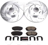 K8011 Front Z23 Carbon Fiber Brake Pads with Drilled & Slotted Brake Rotors Kit