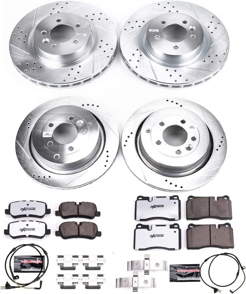 K5443-36 Front and Rear Z36 Truck & Tow Brake Kit, Carbon Fiber Ceramic Brake Pads and Drilled/Slotted Brake Rotors