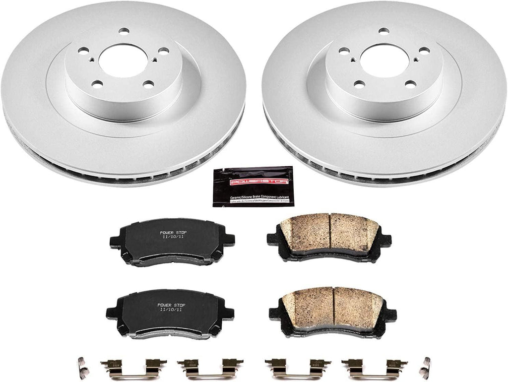 CRK2369 Coated Brake Rotor & Ceramic Brake Pads- Front