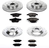 K4092 Front and Rear Z23 Carbon Fiber Brake Pads with Drilled & Slotted Brake Rotors Kit