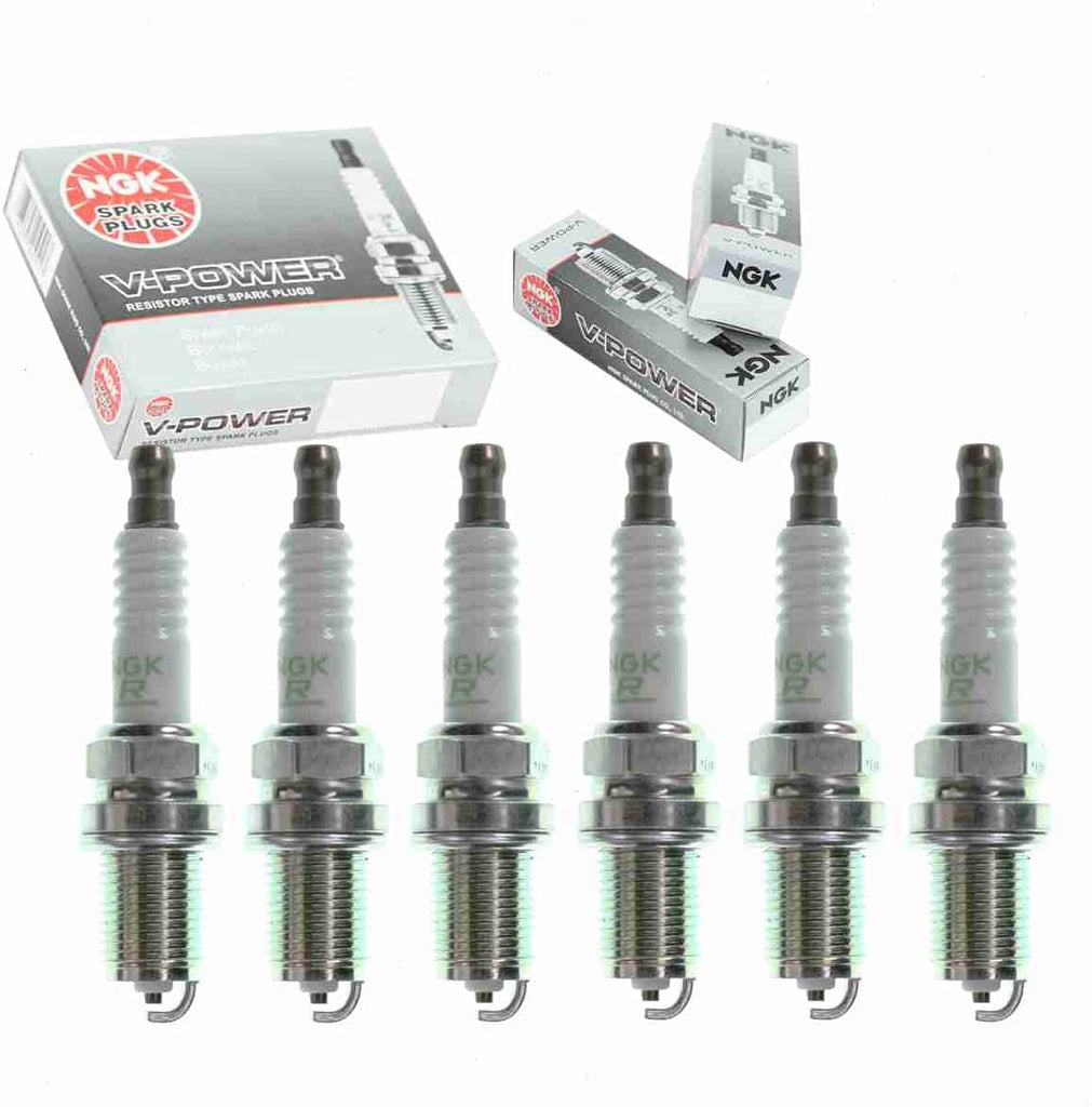 6 Pc NGK V-Power Spark Plugs Compatible with Mitsubishi Endeavor 3.8L V6 2004-2011
