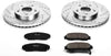 K2292 Front Z23 Carbon Fiber Brake Pads with Drilled & Slotted Brake Rotors Kit