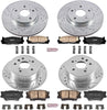 K2822 Front and Rear Z23 Carbon Fiber Brake Pads with Drilled & Slotted Brake Rotors Kit