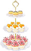 3 Tier Cupcake Stand Holder,  Plastic Cup Cake Stand Towel with Tiered Serving Tray for Cupcakes, Donuts, Fruits and More, White
