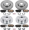 K5376 Front and Rear Z23 Carbon Fiber Brake Pads with Drilled & Slotted Brake Rotors Kit