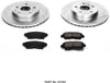 K3163 Front Z23 Carbon Fiber Brake Pads with Drilled & Slotted Brake Rotors Kit