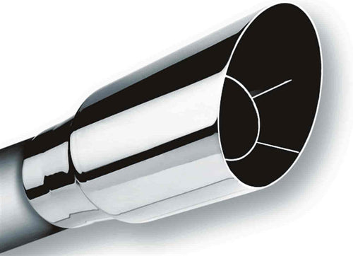 Borla 20120 Polished Stainless Steel Single round Angle-Cut Intercooled Tailpipe Tip