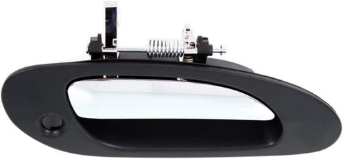 for Acura TL Exterior Door Handle Front, Passenger Side Black Bezel with Chrome Lever (1999-2003) | with Key Hole| Trim: Base/Type-S