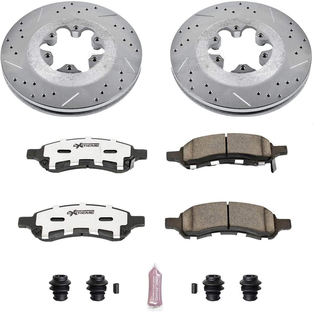 K5405-26 Front Z26 Carbon Fiber Brake Pads with Drilled & Slotted Brake Rotors Kit