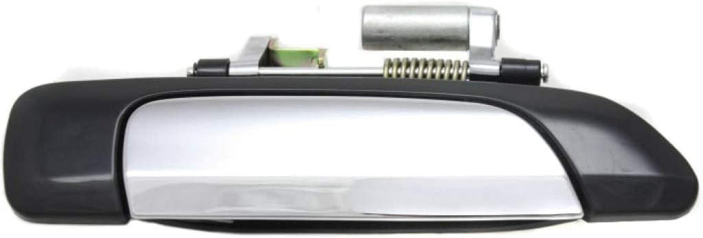 For Honda Civic Exterior Door Handle Rear, Passenger Side Smooth Black Bezel with Chrome Lever 2001-2005 | Trim:All Submodels