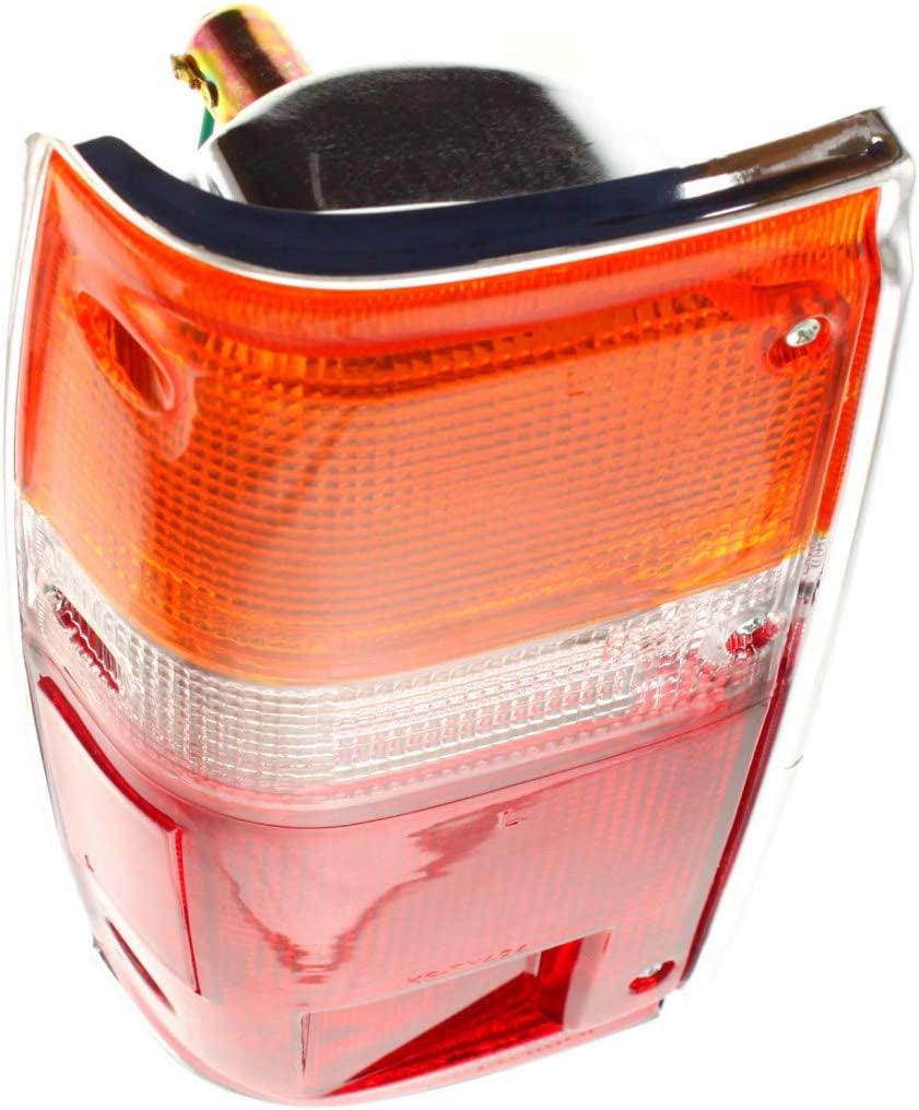 Compatible with Toyota Pickup Tail Light Assembly 1984-1988 Driver Side W/Chrome Trim TO2800104 | 8156089150