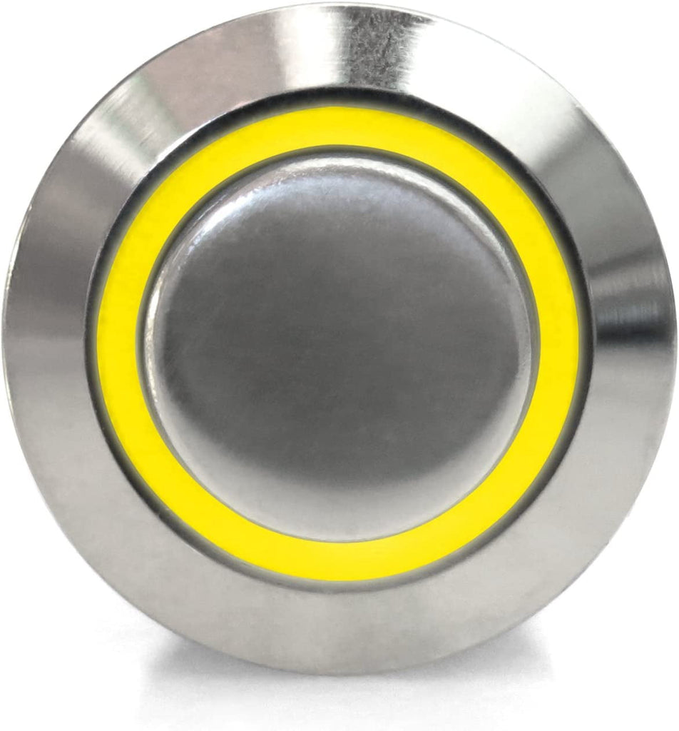 Keep It Clean  16Mm Momentary Billet Button with LED Red/Yellow Ring