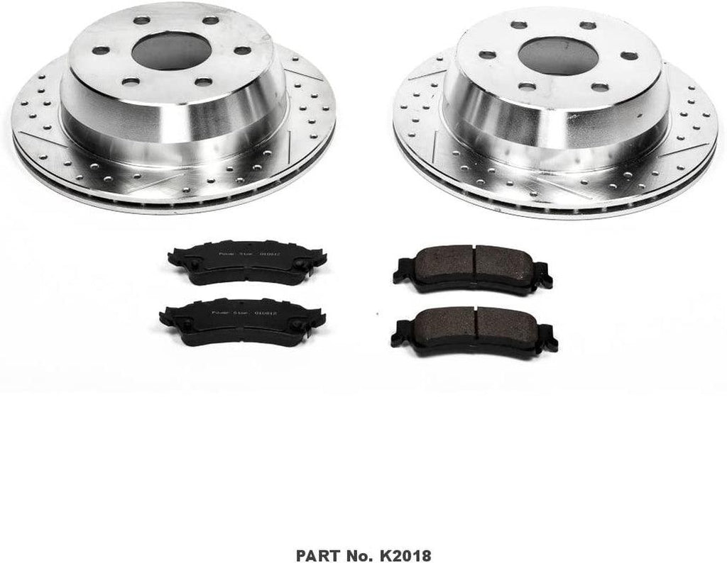 K2018 Rear Z23 Carbon Fiber Brake Pads with Drilled & Slotted Brake Rotors Kit
