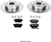 K3127 Rear Z23 Carbon Fiber Brake Pads with Drilled & Slotted Brake Rotors Kit
