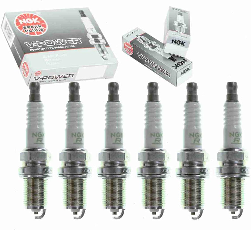 6 Pc NGK V-Power Spark Plugs Compatible with Nissan Frontier 3.3L V6 1999-2004