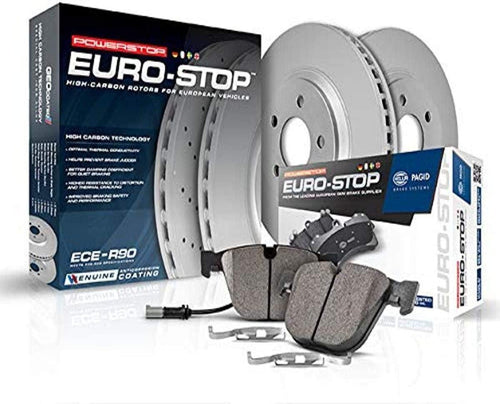 Power Stop ESK7429 Euro-Stop Brake Kit- Coated Brake Rotors & Ceramic Brake Pads