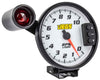 5” Tachometer | White Face with Black Bezel | 0-10,000 RPM Range | Super-Bright LED Shift Light | One-Touch Peak RPM Recall | Mounting Bracket Included