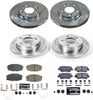 Front and Rear K8810 Carbon-Fiber Ceramic Brake Pad with Drilled and Slotted Rotor Kit Z23 Daily Driver