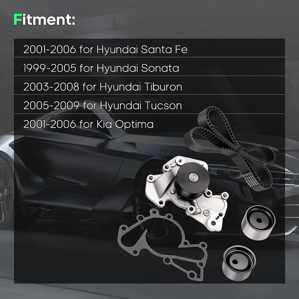 TBK315 Fits 03-09 for Hyundai Tucson Tiburon 2.7L 2.7 DOHC G6BA Timing Belt Kit Water Pump