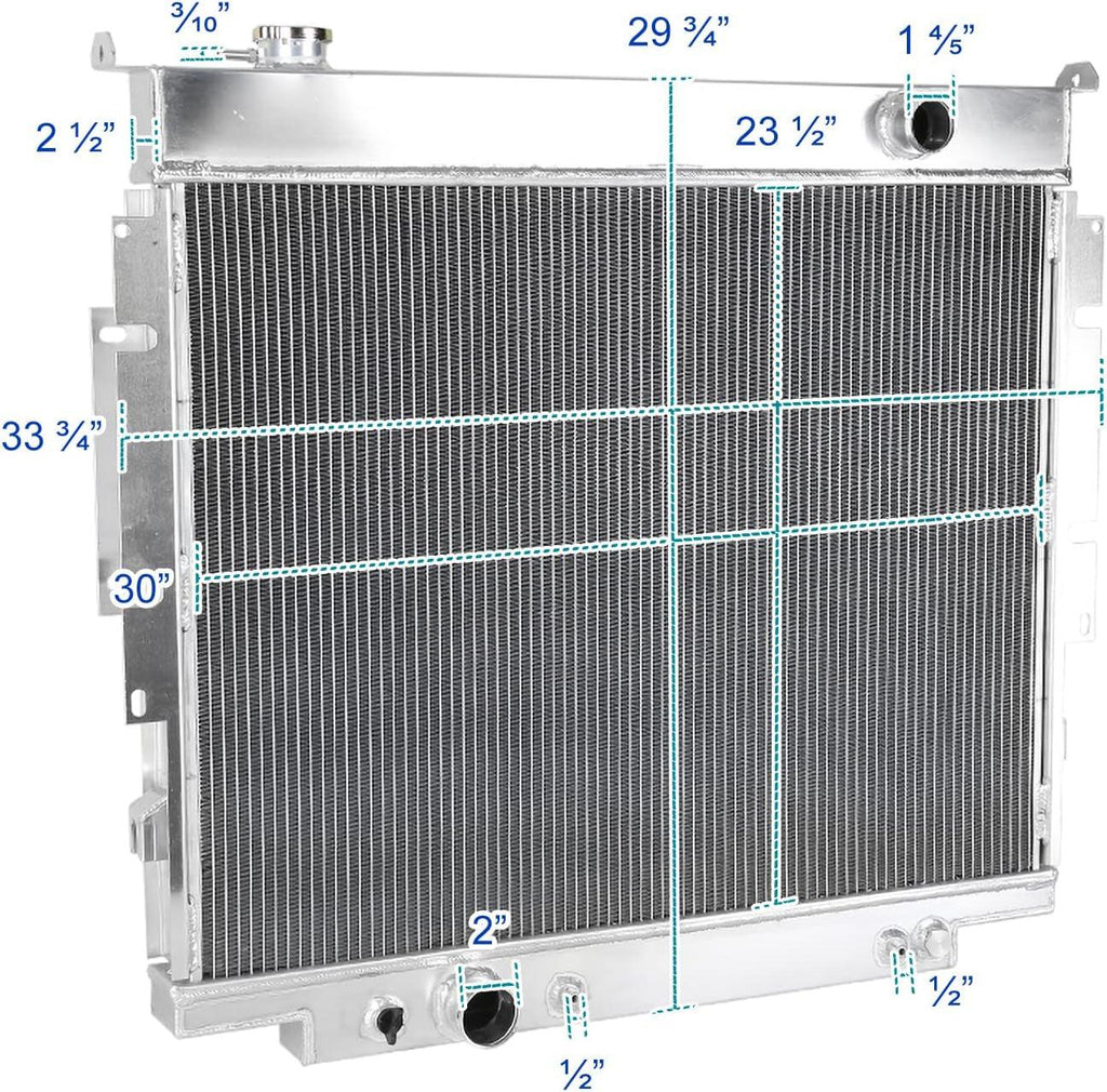 3-Row Aluminum Performance Cooling Radiator Compatible with Ford F250 F350 Diesel V8 1983-1994