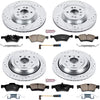 K6707 Front and Rear Z23 Carbon Fiber Brake Pads with Drilled & Slotted Brake Rotors Kit