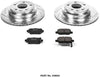 K4605 Rear Z23 Carbon Fiber Brake Pads with Drilled & Slotted Brake Rotors Kit