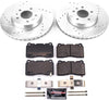 K6389 Front Z23 Carbon Fiber Brake Pads with Drilled & Slotted Brake Rotors Kit