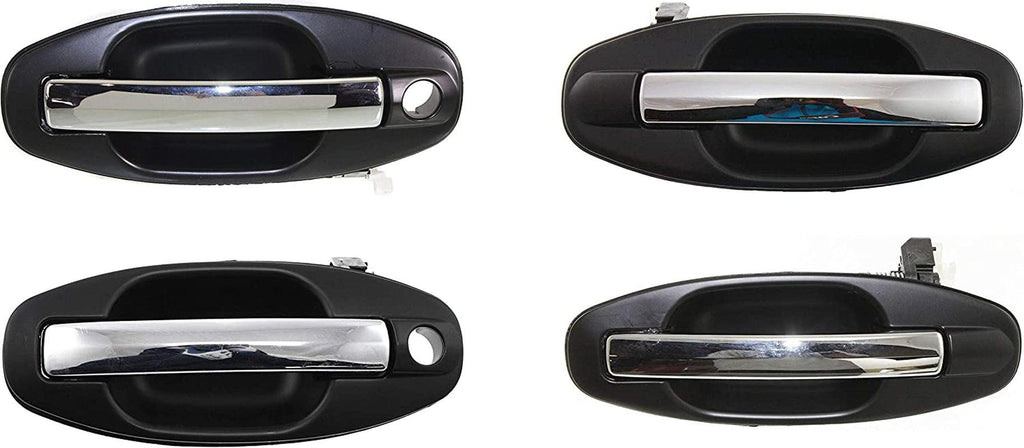 Front and Rear, Driver and Passenger Side Exterior Door Handle SET Compatible with 2001-2006 Hyundai Santa Fe