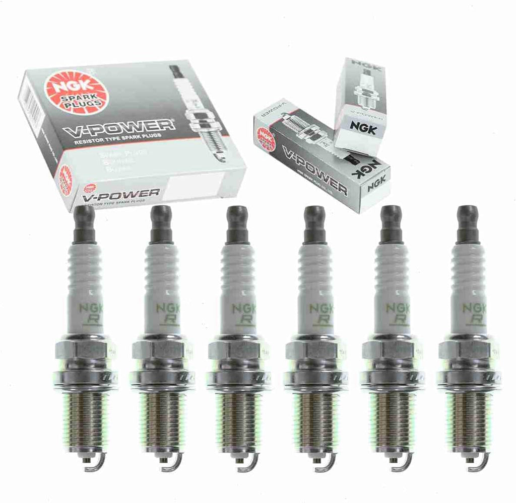 6 Pc NGK V-Power Spark Plugs Compatible with Mitsubishi Eclipse 3.0L V6 2001-2003