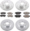 K200 Front & Rear Brake Kit with Drilled/Slotted Brake Rotors and Z23 Evolution Ceramic Brake Pads