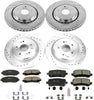 K7284 Front and Rear Z23 Carbon Fiber Brake Pads with Drilled & Slotted Brake Rotors Kit