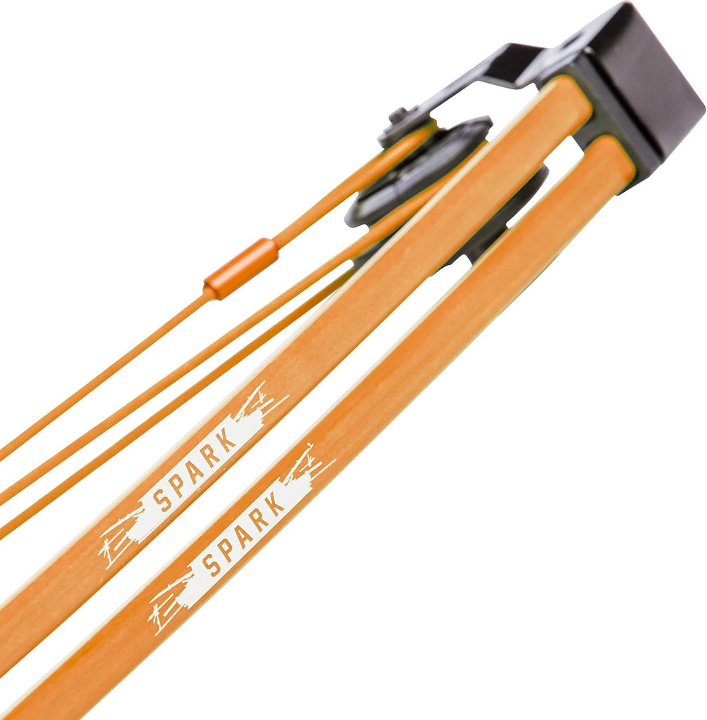 Bear Archery Spark Youth Bow Set, Recommended for Ages 5 to 10, Ambidextrous, Includes 2 Arrows, Armguard, Quiver