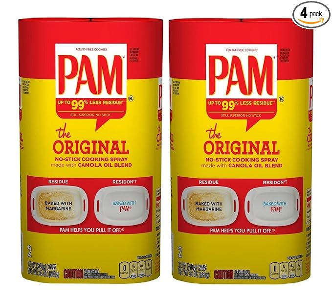Pam Canola Spray - 12 Ounce Cans (Pack of 2 - 2 Count Sets, 4 Cans Total)