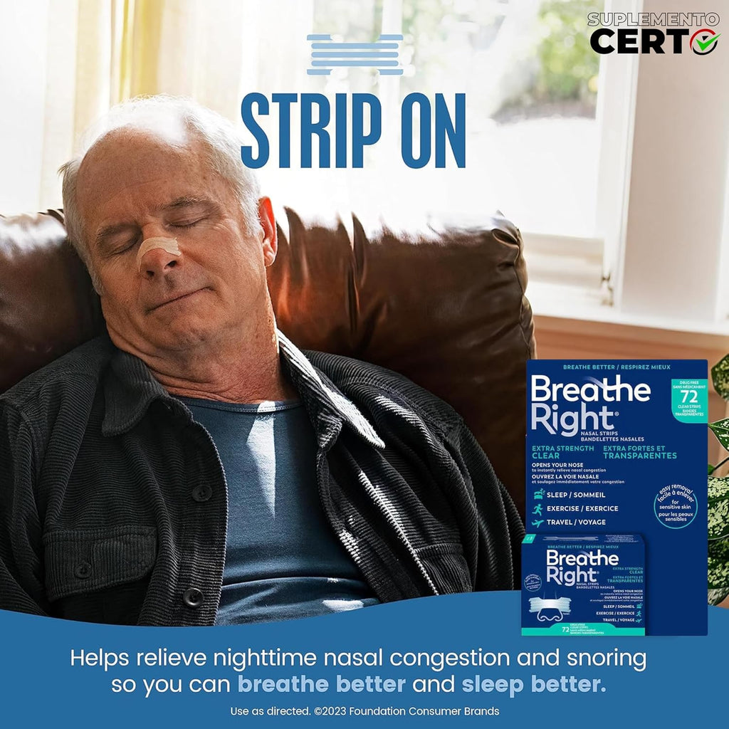 Breathe Right Nasal Strips, Extra Clear for Sensitive Skin, 72 Clear Strips