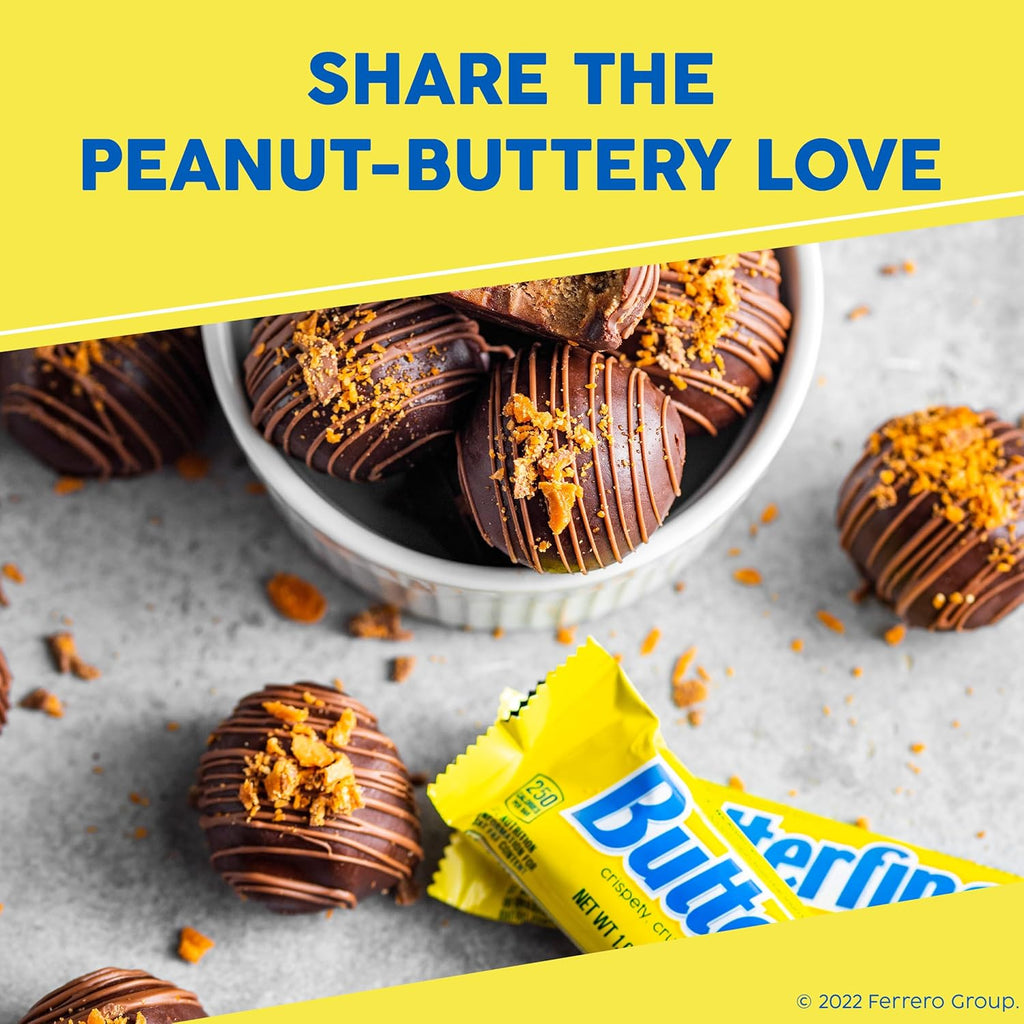 Butterfinger, Bulk 36 Count, Chocolatey, Peanut-Buttery, Full Size Individually Wrapped Candy Bars, Halloween Candy, 1.9 oz Each