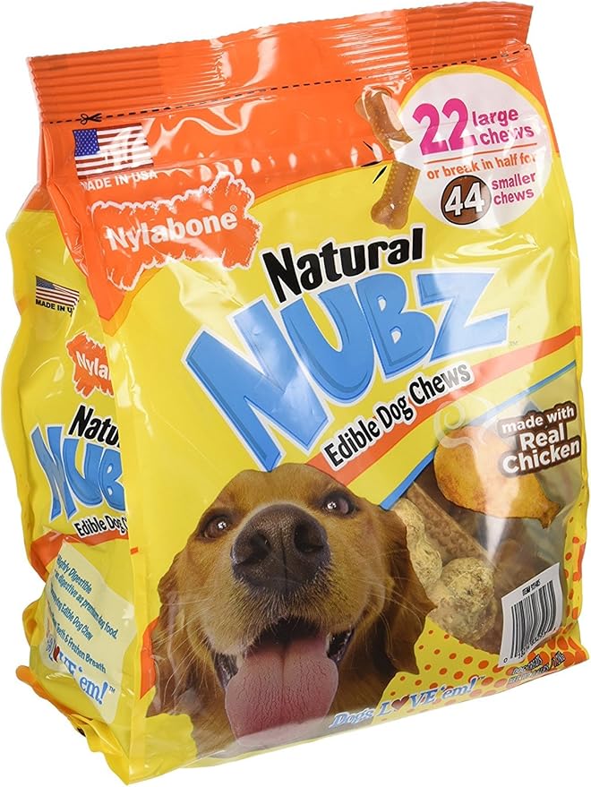 Nylabone Natural Nubz Edible Dog Chews, 22 Count