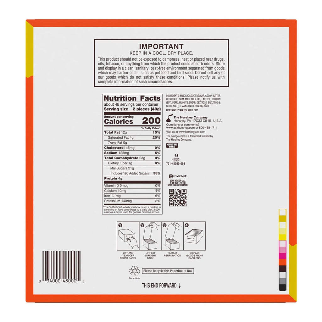 REESE'S Milk Chocolate King Size Peanut Butter Cups, Candy Packs, 2.8 oz (24 Count)