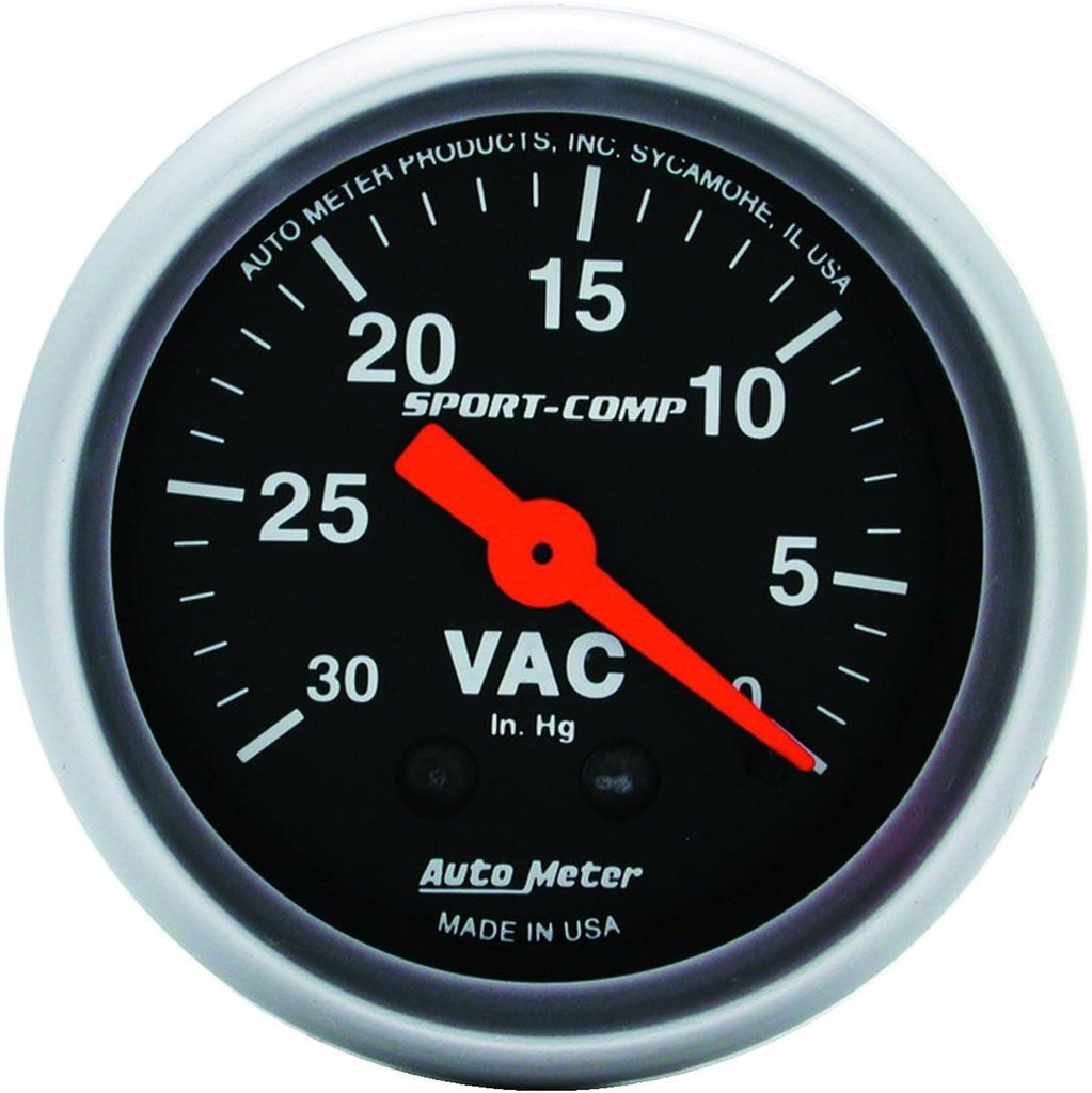 3384 Sport-Comp Mechanical Vacuum Gauge, Regular, 2.3125 In.